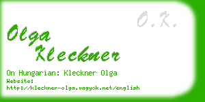 olga kleckner business card